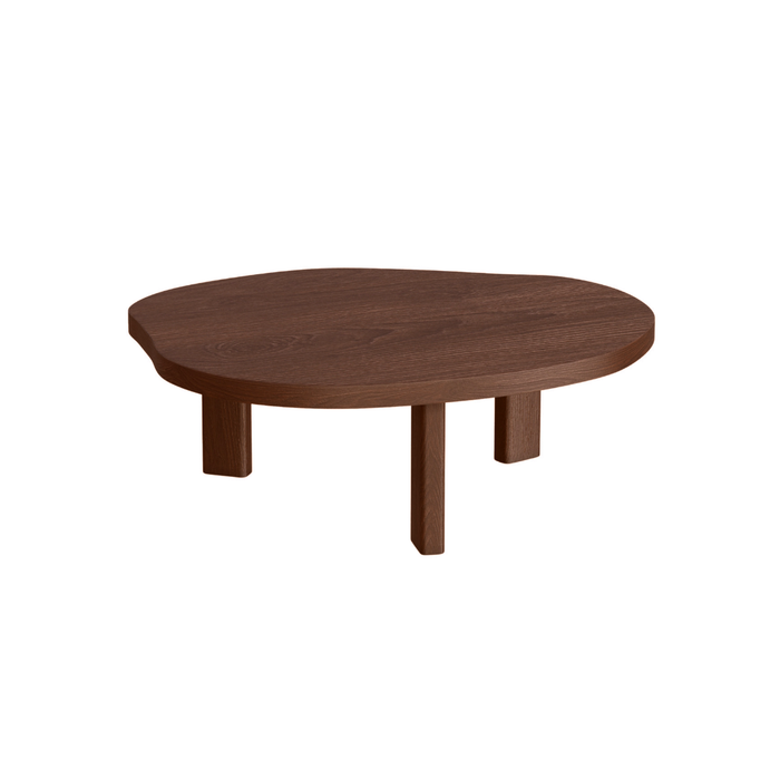 Coffee table Eden - Ash wood - Coffee bean color - Organic - 80 cm - Large