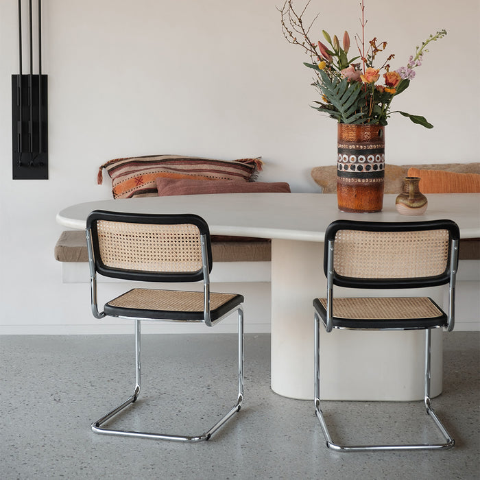 Chair in Natural Reed- Black/Chrome - Swing