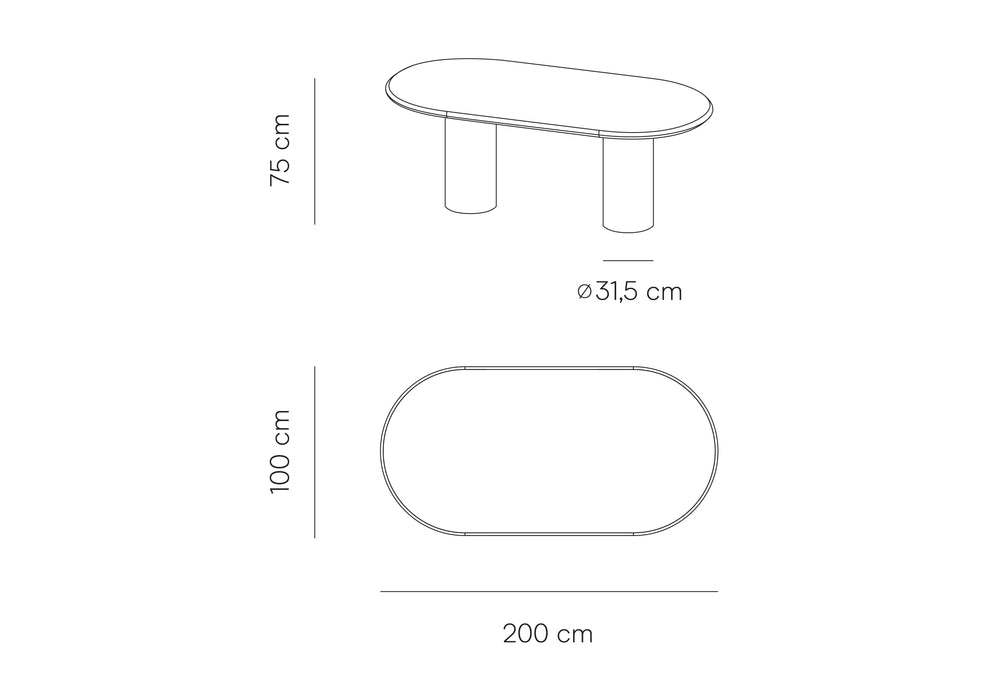 Kimberly dining table - round legs