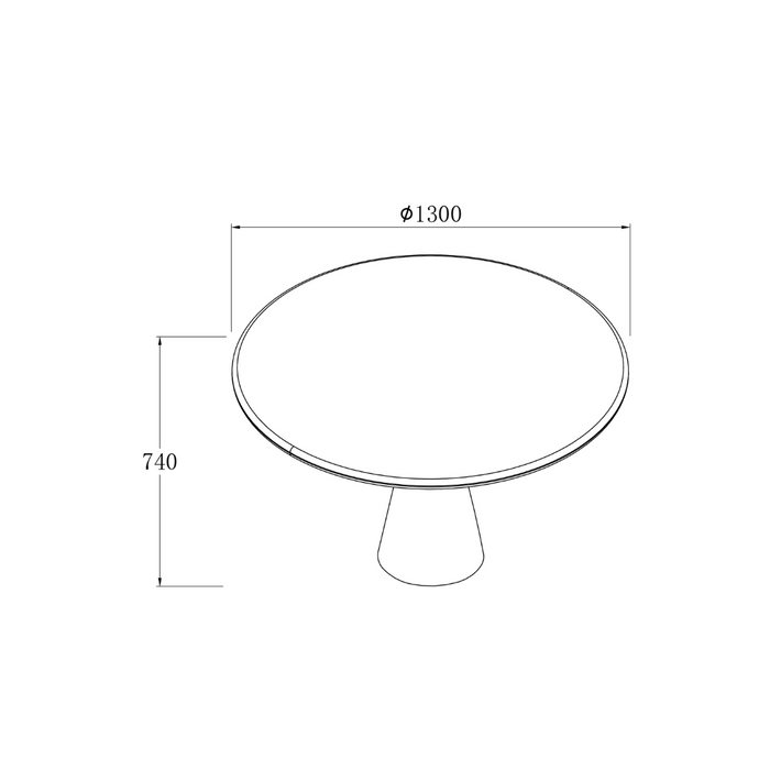 Rundt spisebord Lormes - 130 cm - Hvid travertin - Rund kant