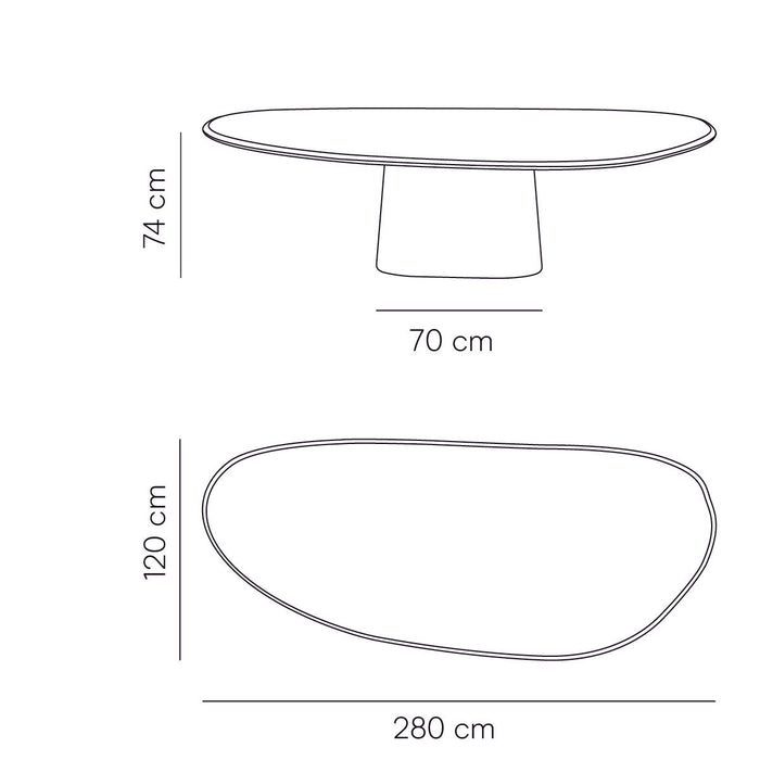 Dining table organic shape - Mortexlook - Antwerp