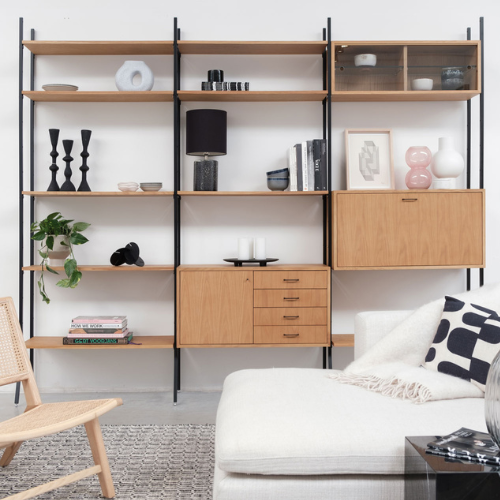 Open shelving unit with extension