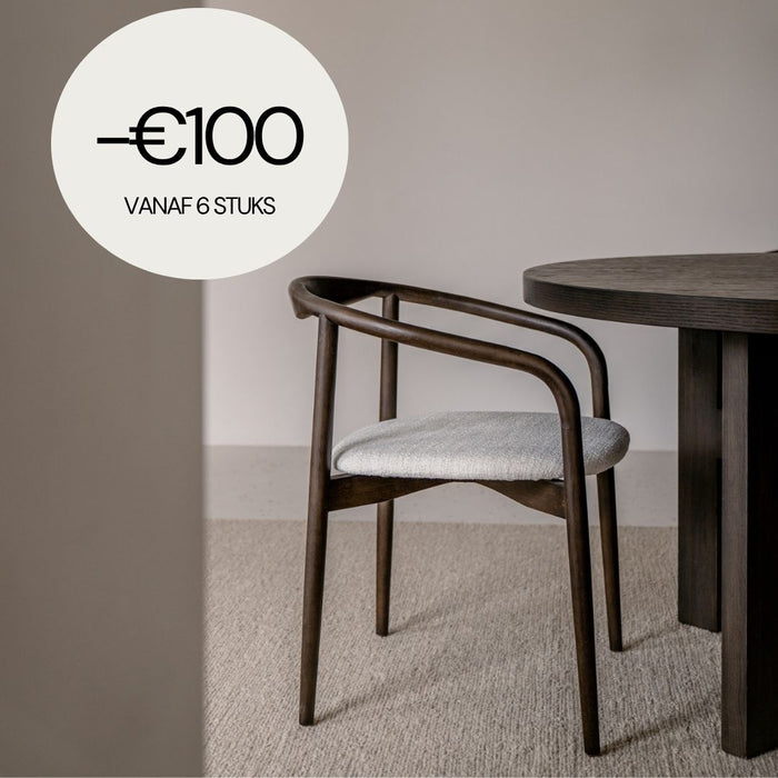 Dining Chair Ely - Rectangular Fabric Seat - Smoke - Ash Wood