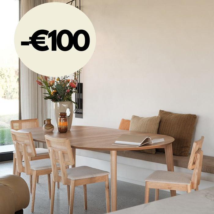 Table de repas Foster - Extensible - Rond/ovale - Chêne - 120/200 cm