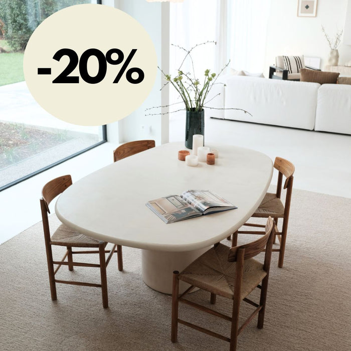 Eettafel beige aspect mortex - Microskin - 180 cm - Geelong