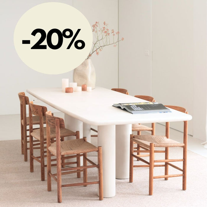 Microskin Grande table à manger Pim - 265 cm - Aspect Mortex