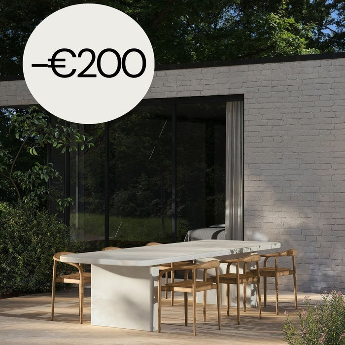 Outdoor rechthoekige eettafel met platte poten - Milor - 300 cm - Latte - Polycomposiet