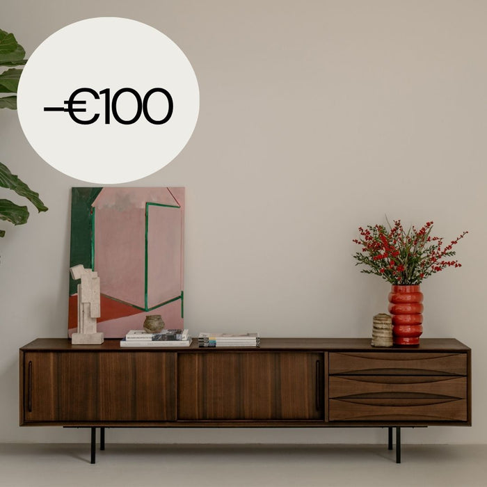 Vintage TV cabinet with drawer - Oskar - 220 cm - Smoke hout