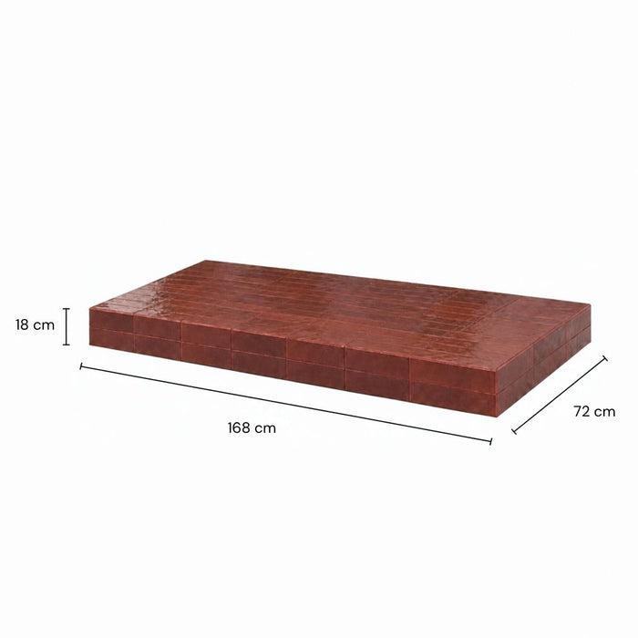 Salontafel Tilo - Cinnamon kleur - Tegeltop - Rechthoekig - 168 cm