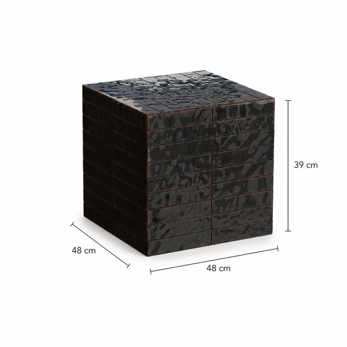 Salontafel Vence  Zwarte tegels - Haut - 39 cm