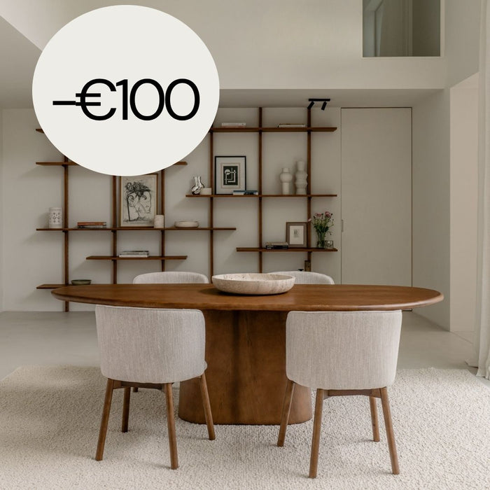 Mesa de comedor orgánica de madera - Anvers - 240 cm - Nogal oscuro - Fresno