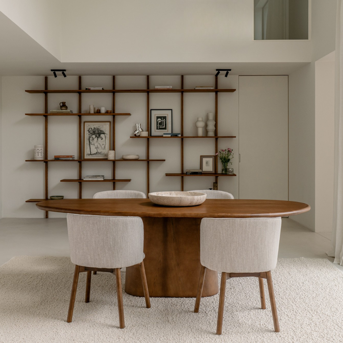 Houten organische eettafel - Anvers - 240 cm - Donkerwalnoot - Essenhout