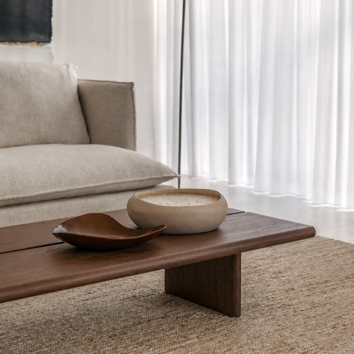 Table basse Arlen - Couleur grain de café - Bois de frêne - 160 cm