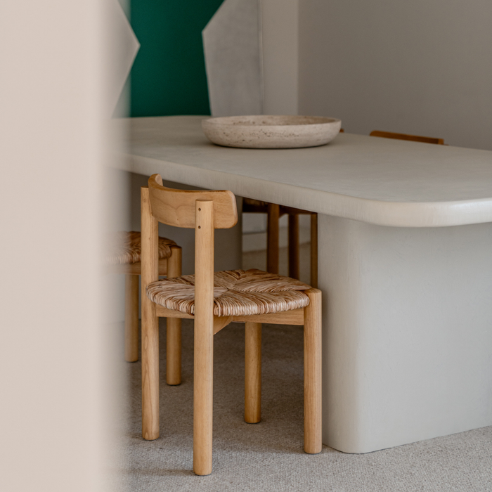 Arlo eetkamerstoel - Donker Eik - Geweven zitting in naturel kleur