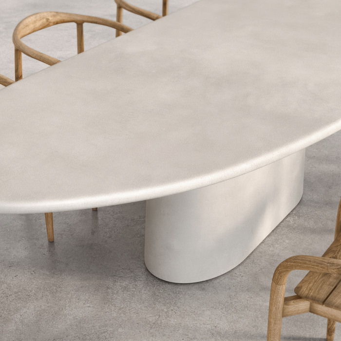 Organic outdoor dining table - Avira - 280 cm - Latte - Polycomposite