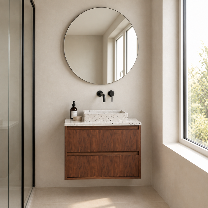 Bathroom furniture Terrazzo Ann - Cabinet Walnut - 80cm 