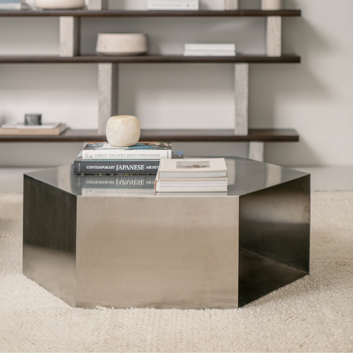 Coffee table Benno - B100 D100 H38 - Brushed steel