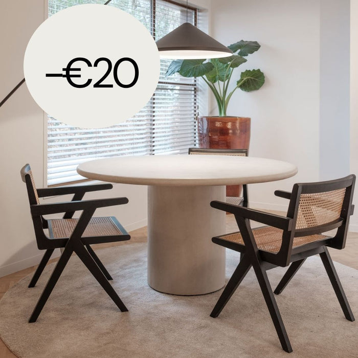Ronde eettafel- Obi - Betonlook - StoneSkin - 140 cm