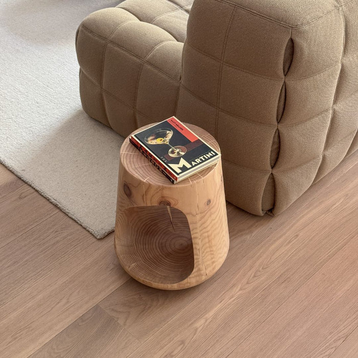 Table d'appoint Dalo - Bois de pin - Chêne naturel clair - H42 cm