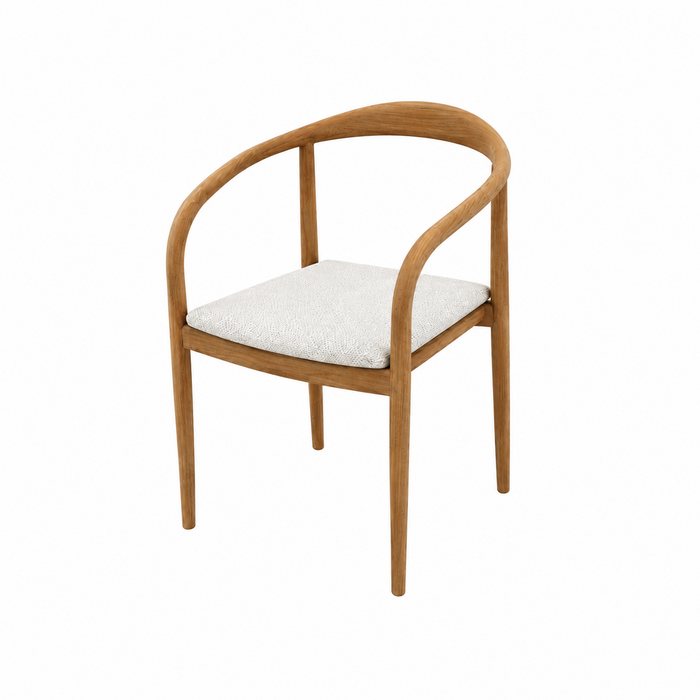 Chaise de jardin Dubbo - H75,5 – Teck – Assise en bois - Incl. coussin d'assise
