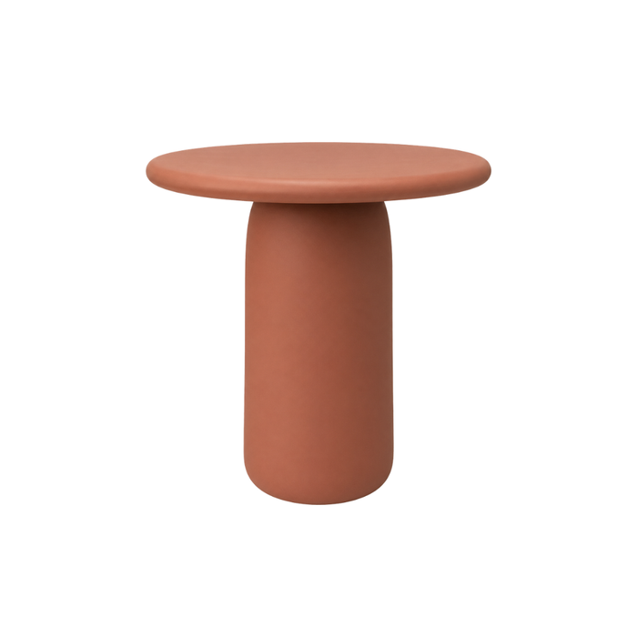 Mesa de salón exterior Eze - D50 H50 - Terracota marrón - Policompuesto