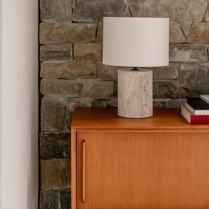 Table lamp - Auch - Travertine - Wit - H39.5 cm