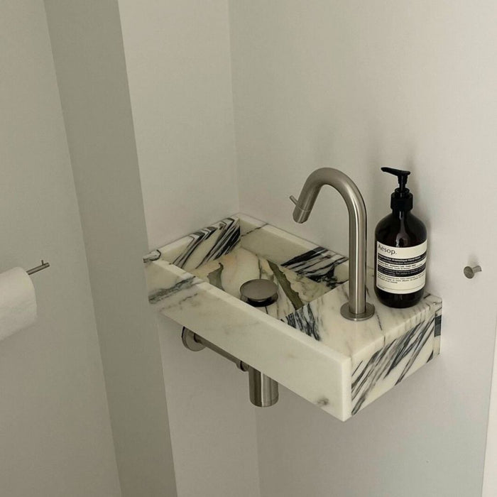 Lavabo en marbre Porto - Marbre Bleu / Blanc