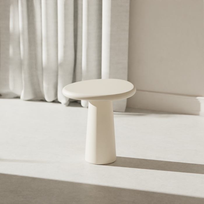 Coffee table round concrete look organic - Juno - StoneSkin - 50 cm