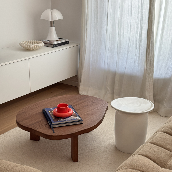 Bijzettafel Kivo - 36 cm - Glossy keramiek - Latte