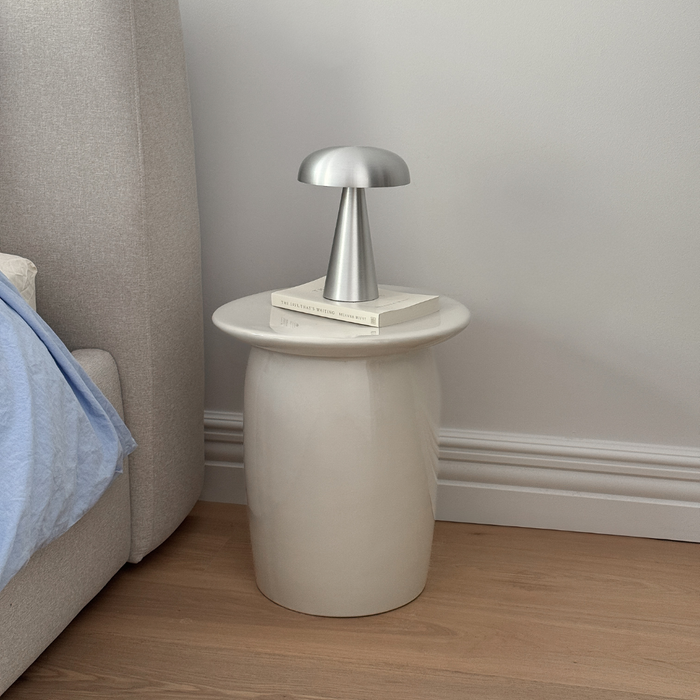 Bijzettafel Kivo - 36 cm - Glossy keramiek - Latte