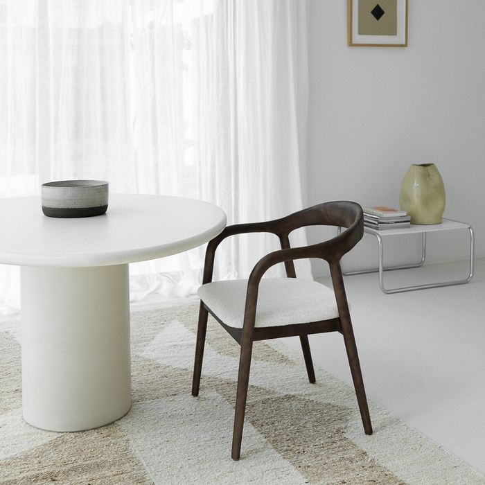 Silla de comedor - Smoke - Muret - Bouclé marfil - VDF117