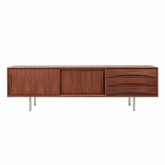 TV cabinet with drawers - Oskar - Walnut - 220 cm