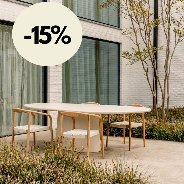 Gartentisch Oval Organische Form - Anvers - MicroSkin - 240 cm oder 260 cm - Cloudy Latte