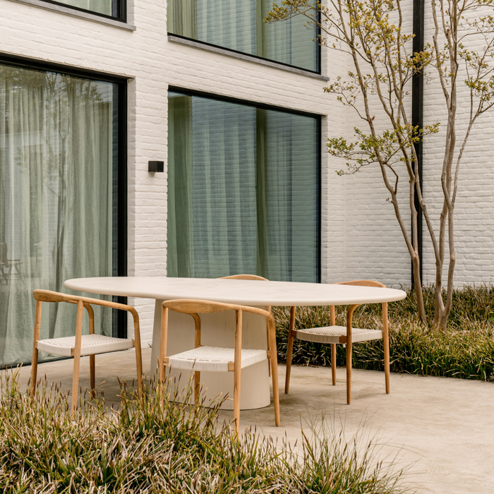Gartentisch Oval Organische Form - Anvers - MicroSkin - 240 cm oder 260 cm - Cloudy Latte
