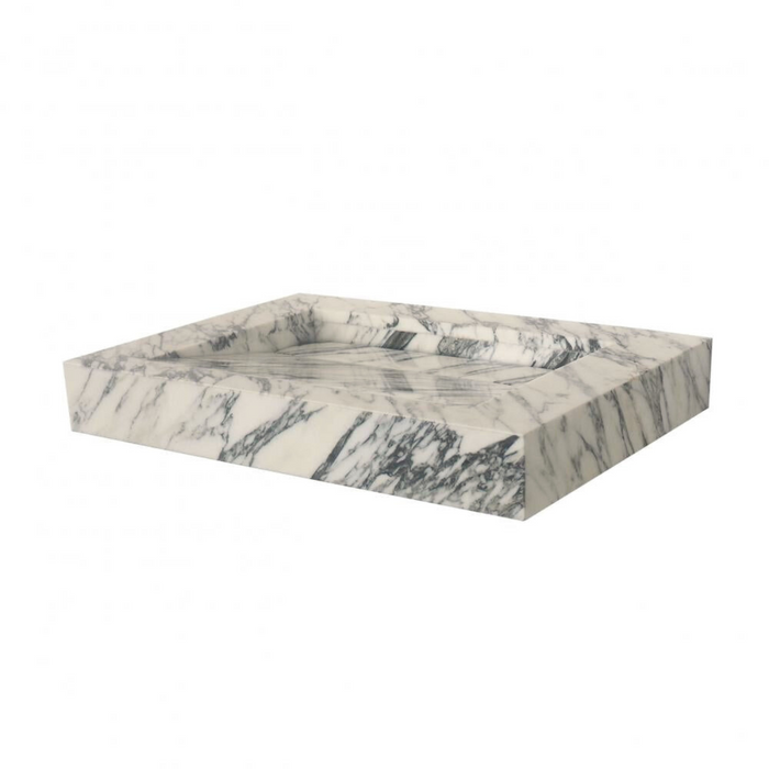 Floating washbasin - Remy - White Grained Marble - 65 cm