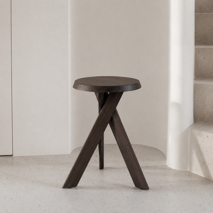Side table Pannes - Acacia wood - Smoke wood color