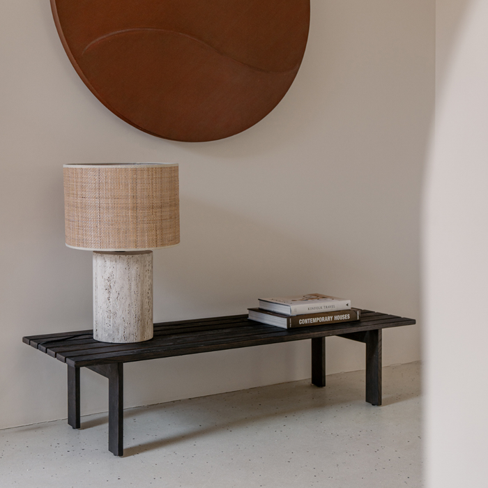 Bank Melanie - Essenhout - Smoke hout kleur - 140 cm