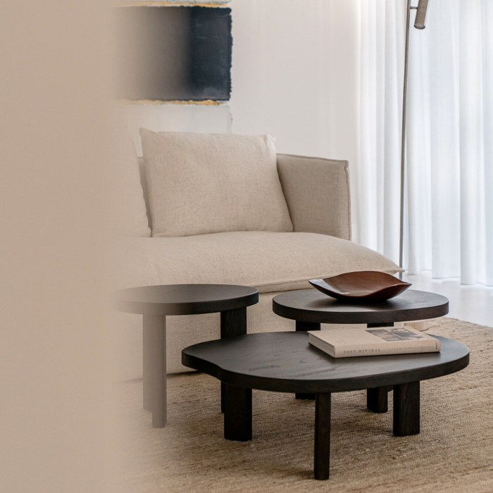 Coffee Table Eden - Smoked Wood - Organic - 80 cm - Large