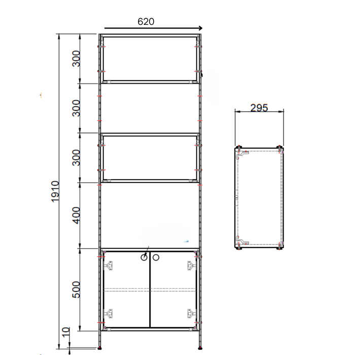 technische tekening van de sarzeau wandkast combinatie 1.ALT