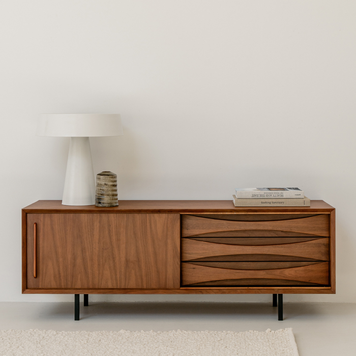 TV cabinet Oskar with drawers walnut 140 cm
