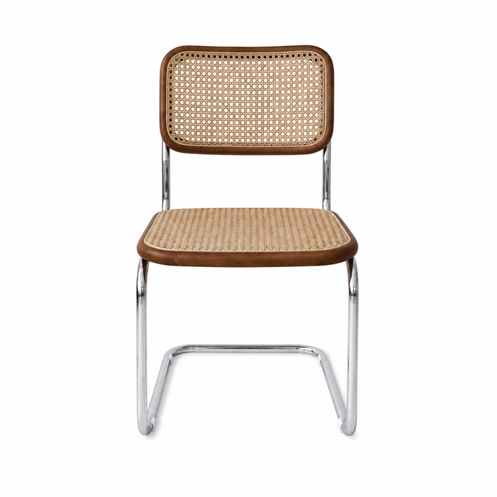 Dining Chair Swing – Natural Cane – Walnut/Chrome