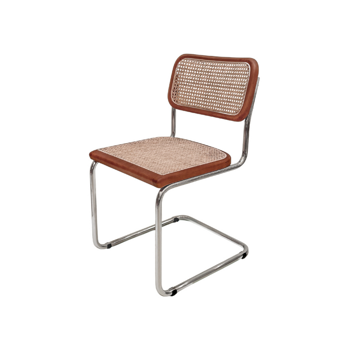 Silla de Ratan Natural - Nogal/Cromo - Swing