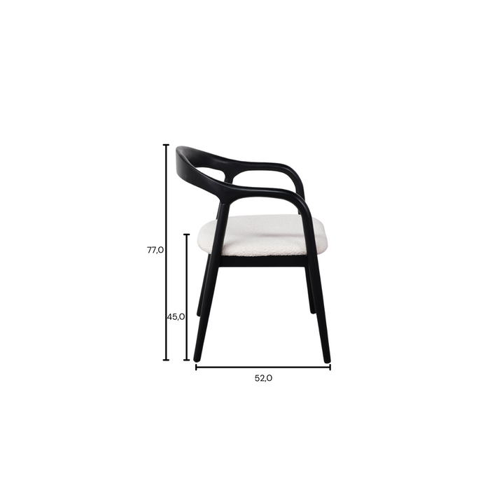 Muret - Chaise de salle à manger - Assise bouclé - Noir