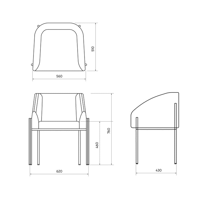 Dining chair - Royan - White/Beige