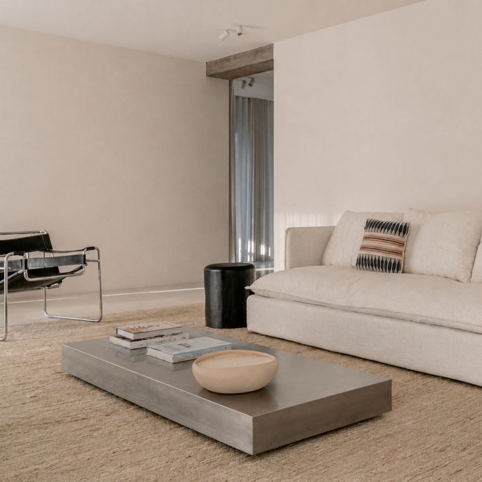 Rechteckiger Couchtisch Tilo - 168 cm - Gebürsteter Stahl