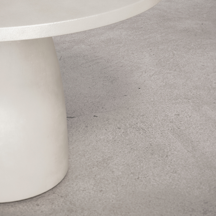 Table ronde de jardin - Uzé - D120 H75 - Latte - Polycomposite