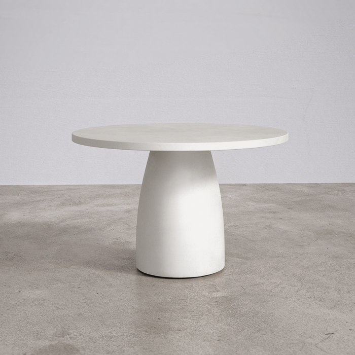 Table ronde de jardin - Uzé - D120 H75 - Latte - Polycomposite