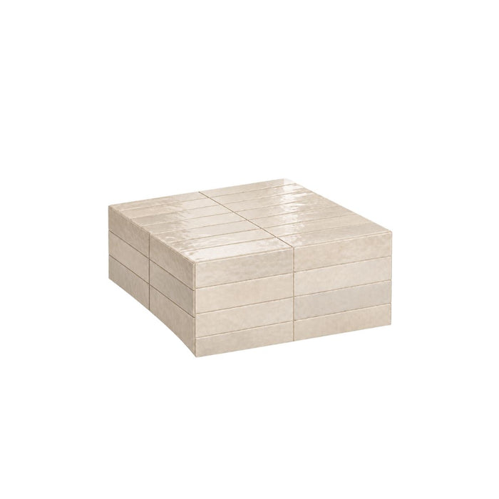 Table basse Vence - Carreaux beige clair - Basse - 27 cm