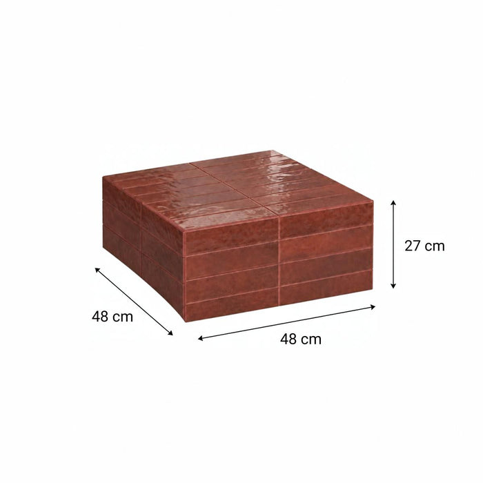 Table basse Vence - couleur cannelle - carrelage - basse - 27 cm