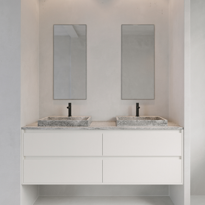 Mueble de baño blanco de madera - ANN - Blanco - 150 cm